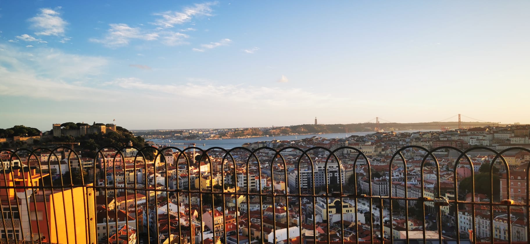 Sunset on a hill in the old city